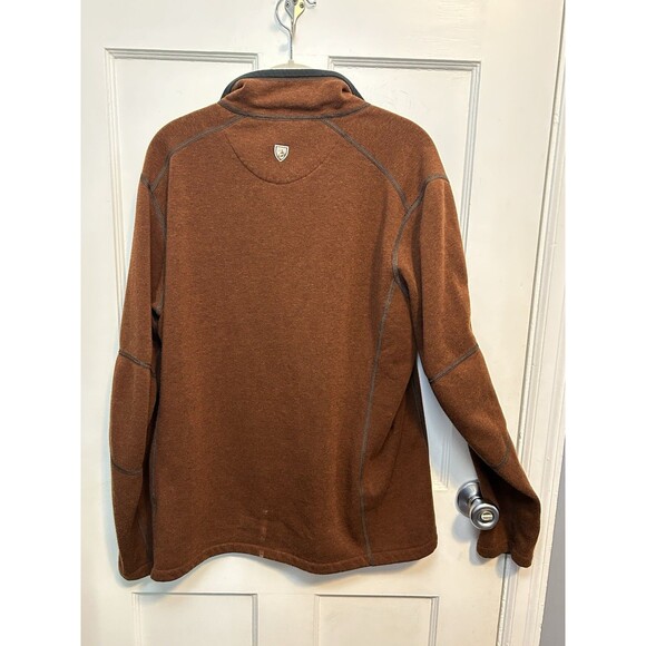 Kuhl Pullover Mens Large Orange Quarter Zip Revel Sweater Outdoors Hiking Skiing - Picture 2 of 10